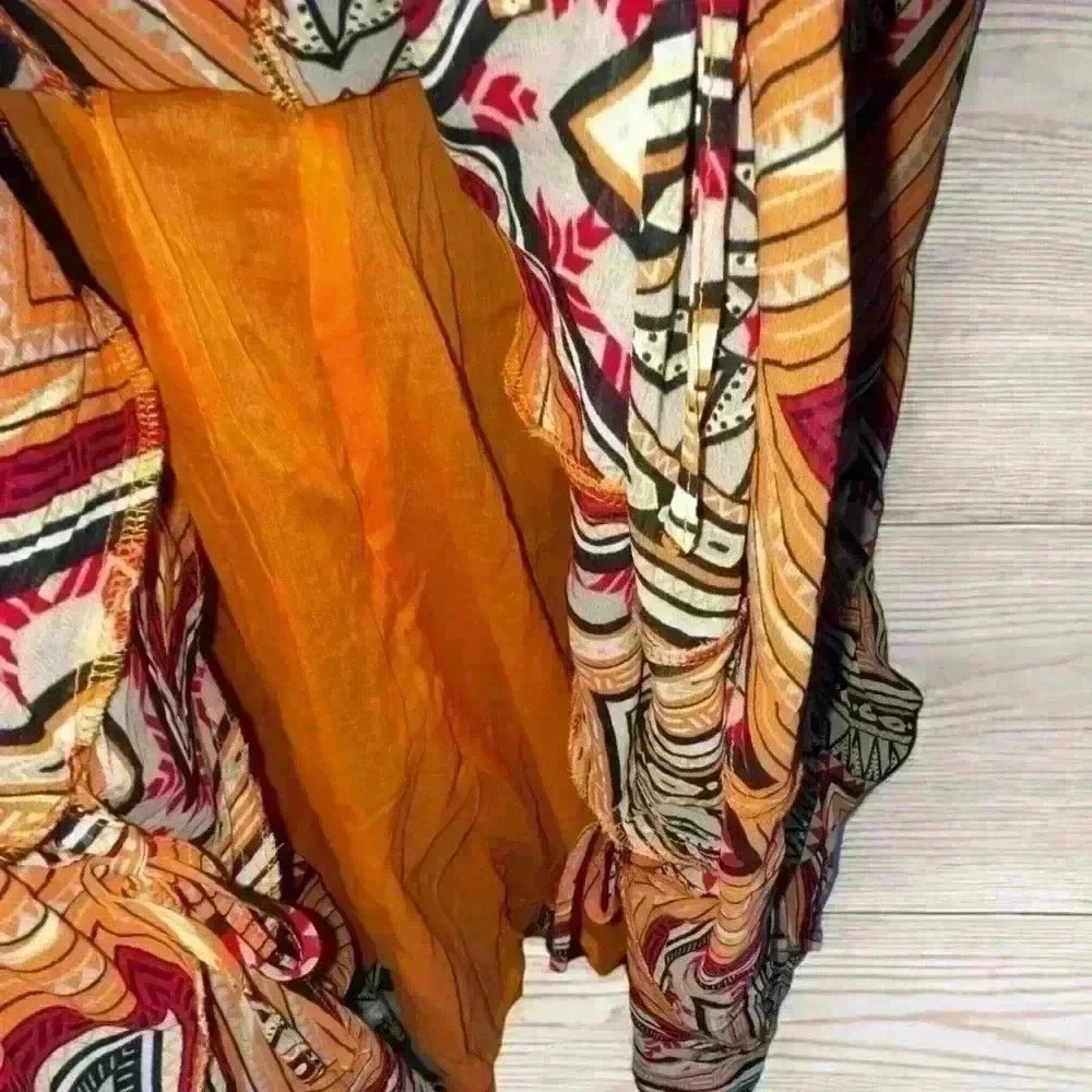 Ashley Stewart Bustle Dress Boho Gypsy Drop Waist Fit Flare Y2K Lagenlook 22/24 - Picture 6 of 10